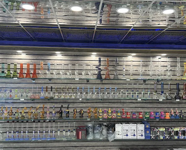 Wall of glass pipes and water pipes