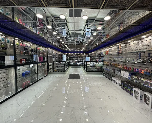 Straight down the middle of the store